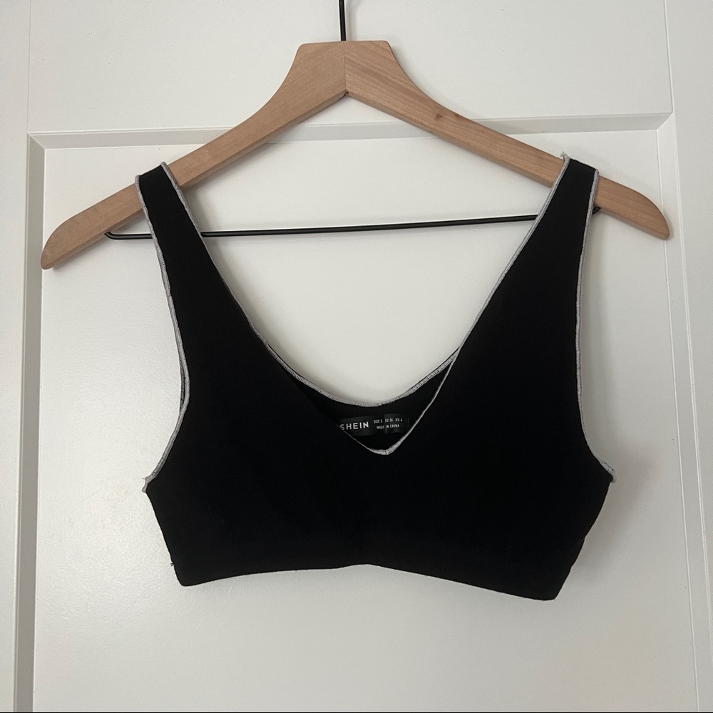 SHEIN black and white bra top